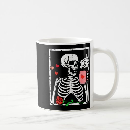 Anti Valentines Day Skeleton Coffee Funny Men Wome Kaffeetasse (Rechts)