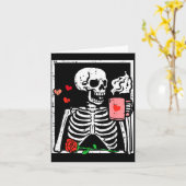 Anti Valentines Day Skeleton Coffee Funny Men Wome Karte (Gelbe Blume)