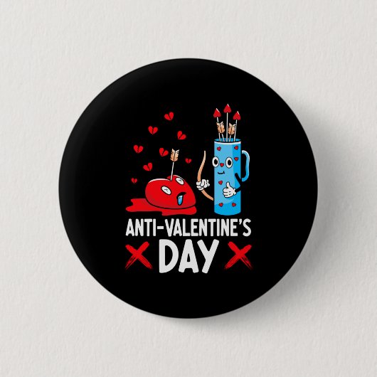 Anti Valentines Day Valentines Day Arrows Single Button (Vorderseite)