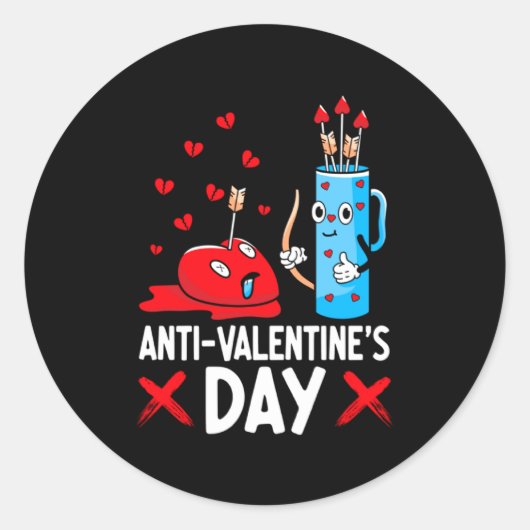 Anti Valentines Day Valentines Day Arrows Single Runder Aufkleber (Vorderseite)