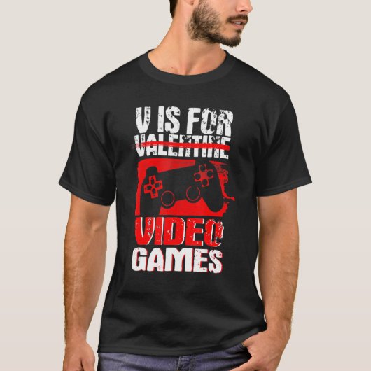 Anti Valentines Day Video Games Gamer Boys Men T-Shirt (Vorderseite)