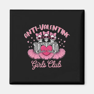Anti-Valentins- Mädchenclub-Skelett Lustiges Rosa  Magnet