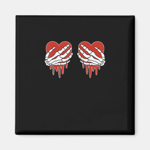 Anti-Valentins-Skelett-Herz im Gothic-Stil Magnet