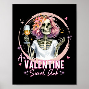 Anti-Valentins-Social-Club Lustiger Skelett-Matchi Poster