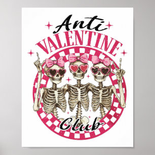 Anti-Valentinsclub Lustiger Valentinstag Vintage  Poster