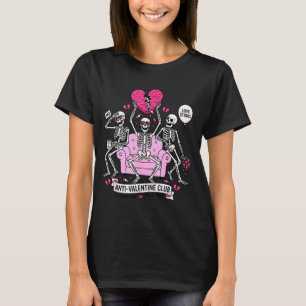 Anti-Valentinsclub Lustiges Skelett Valentinstag M T-Shirt
