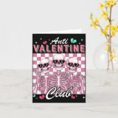 Anti Valentinsclub Skelett Lustig Single Valentin Karte (Gelbe Blume)