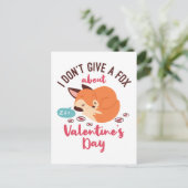 Anti Valentinstag Fox Funny Single Postkarte (Stehend Vorderseite)