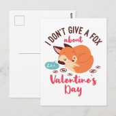 Anti Valentinstag Fox Funny Single Postkarte (Vorne/Hinten)