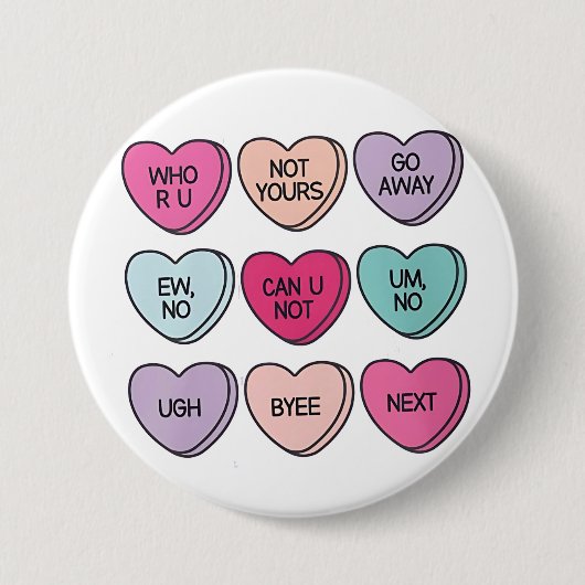 Anti-Valentinstag Funny Single Awareness Button (Vorderseite)