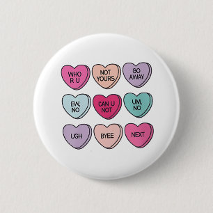 Anti-Valentinstag Funny Single Awareness Button