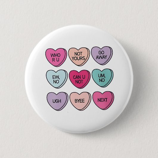 Anti-Valentinstag Funny Single Awareness Button (Vorderseite)