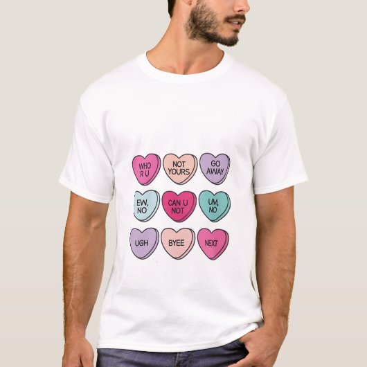 Anti-Valentinstag Funny Single Awareness T-Shirt (Vorderseite)