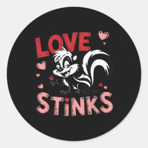 Anti-Valentinstag-Liebe stinks Niedliches Skunk-T- Runder Aufkleber