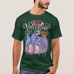 Anti Valentinstag lila Single nur Pizza und v T-Shirt