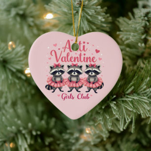 Anti Valentinstag Lustiger Waschbär Süß Kawaii Keramik Ornament