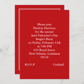 Anti-Valentinstag-Party Einladung (Vorne/Hinten)