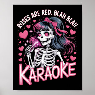 Anti Valentinstag Rosen sind rot Blah Karaoke Skel Poster