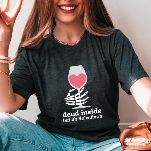Anti Valentinstag Skelett Hand Dead Inside T-Shirt