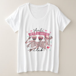Anti-Valentinstag Skelettwunden Große Größe T-Shirt