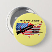 Anti Vax My Body Meine Wahl Red White Blue US Flag Button (Vorne & Hinten)