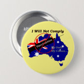 Anti Vax My Body My Choice Australian Flag Button (Vorne & Hinten)