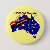 Anti Vax My Body My Choice Australian Flag Button (Vorderseite)