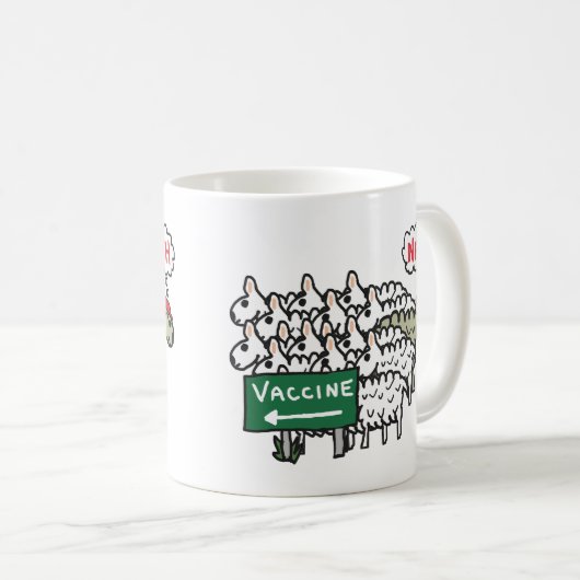Anti-Vax-Schaf-Impfung Kaffeetasse (VorderseiteRechts)