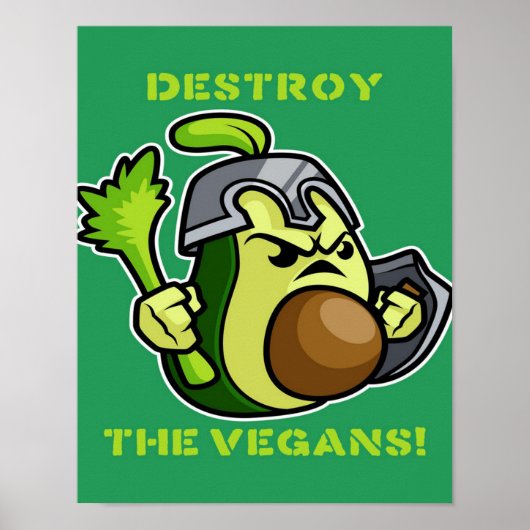 Anti Vegan Avocado Knight Leinwand Poster (Vorne)