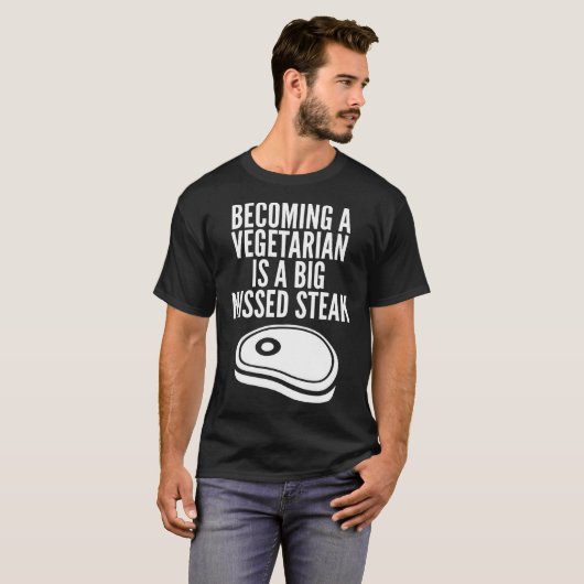 Anti Vegane Funny Vegetarian Steak Pun Geschenk Id T-Shirt (Vorne ganz)