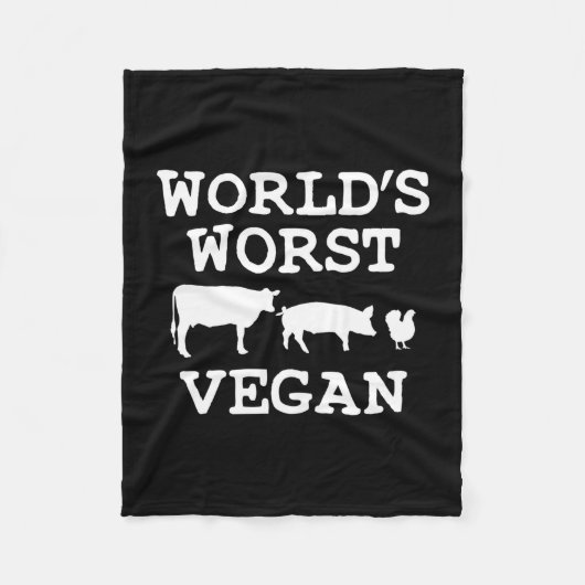 Anti-Veganer Fleischesser BBQ-Grill-Pitmaster Fleecedecke (Vorderseite)