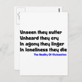 Anti-Vivisektion Postkarte (Vorne/Hinten)