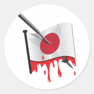 Anti-walfang Aussagen-Harpunenflagge Runder Aufkleber