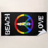 Anti War Gay Rainbow Peace Sign Beach und Liebe Strandtuch (Vorderseite)