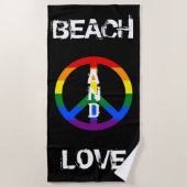 Anti War Gay Rainbow Peace Sign Beach und Liebe Strandtuch (Vorderseite)