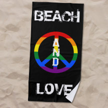 Anti War Gay Rainbow Peace Sign Beach und Liebe