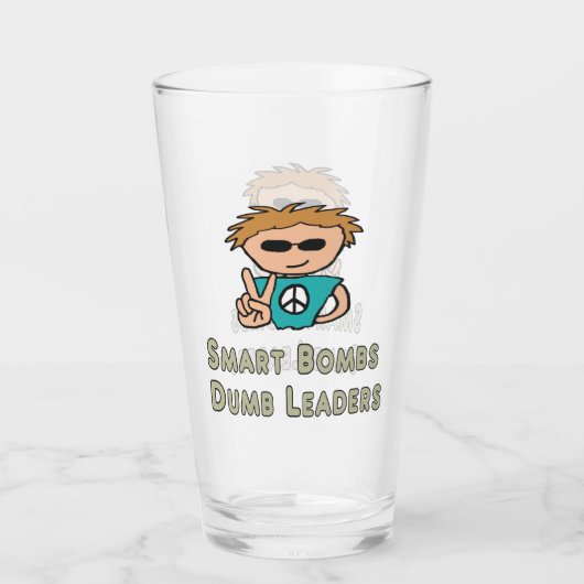 Anti War Smart Bombs Dumb-Führer Glas (Vorderseite)