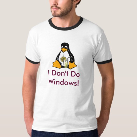 Anti-Windows Tux T-Shirt (Vorderseite)