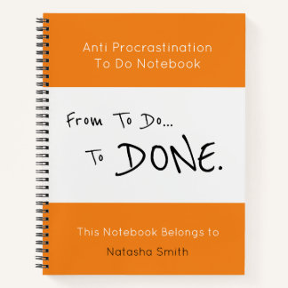 Anti-Zaudern, um das Notebook-Journal aufzulisten Notizblock