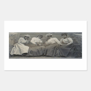Antiafrikanisches Foto der amerikanischen Frauen Rechteckiger Aufkleber