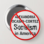 AntiAlexandria Ocasio-Cortez Sozialismus Button (Vorne & Hinten)