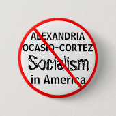 AntiAlexandria Ocasio-Cortez Sozialismus Button (Vorderseite)