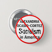 AntiAlexandria Ocasio-Cortez Sozialismus Button (Vorne & Hinten)
