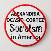 AntiAlexandria Ocasio-Cortez Sozialismus Button (Vorderseite)