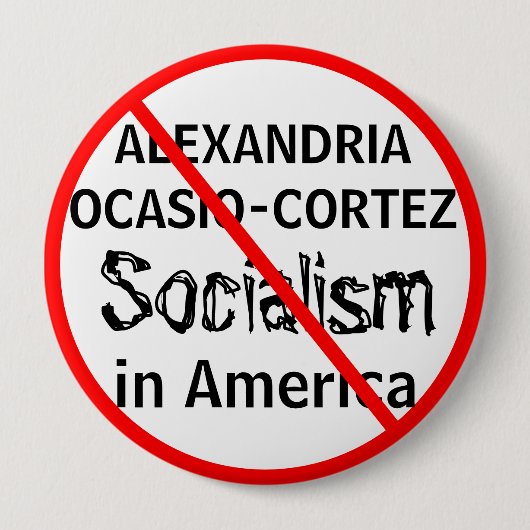 AntiAlexandria Ocasio-Cortez Sozialismus Button (Vorderseite)