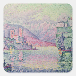 Antibes, Abend, 1914 Quadratischer Aufkleber