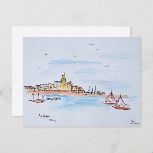 Antibes am Mittelmeer, Frankreich Postkarte (Vorne/Hinten)