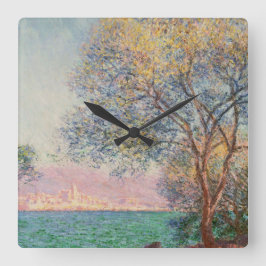 Antibes am Morgen Quadratische Wanduhr