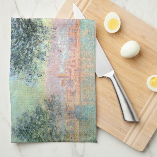 Antibes am Morgen von Claude Monet Geschirrtuch (Viertel Falte)