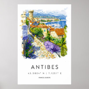 Antibes-Aquarellposter Antibes-Reise Druck Poster